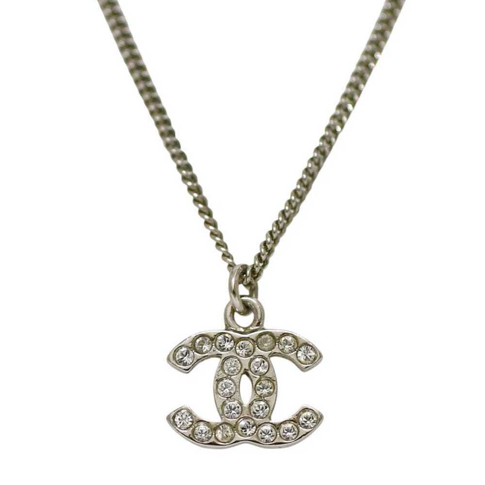 CHANEL Silver Logo Necklace